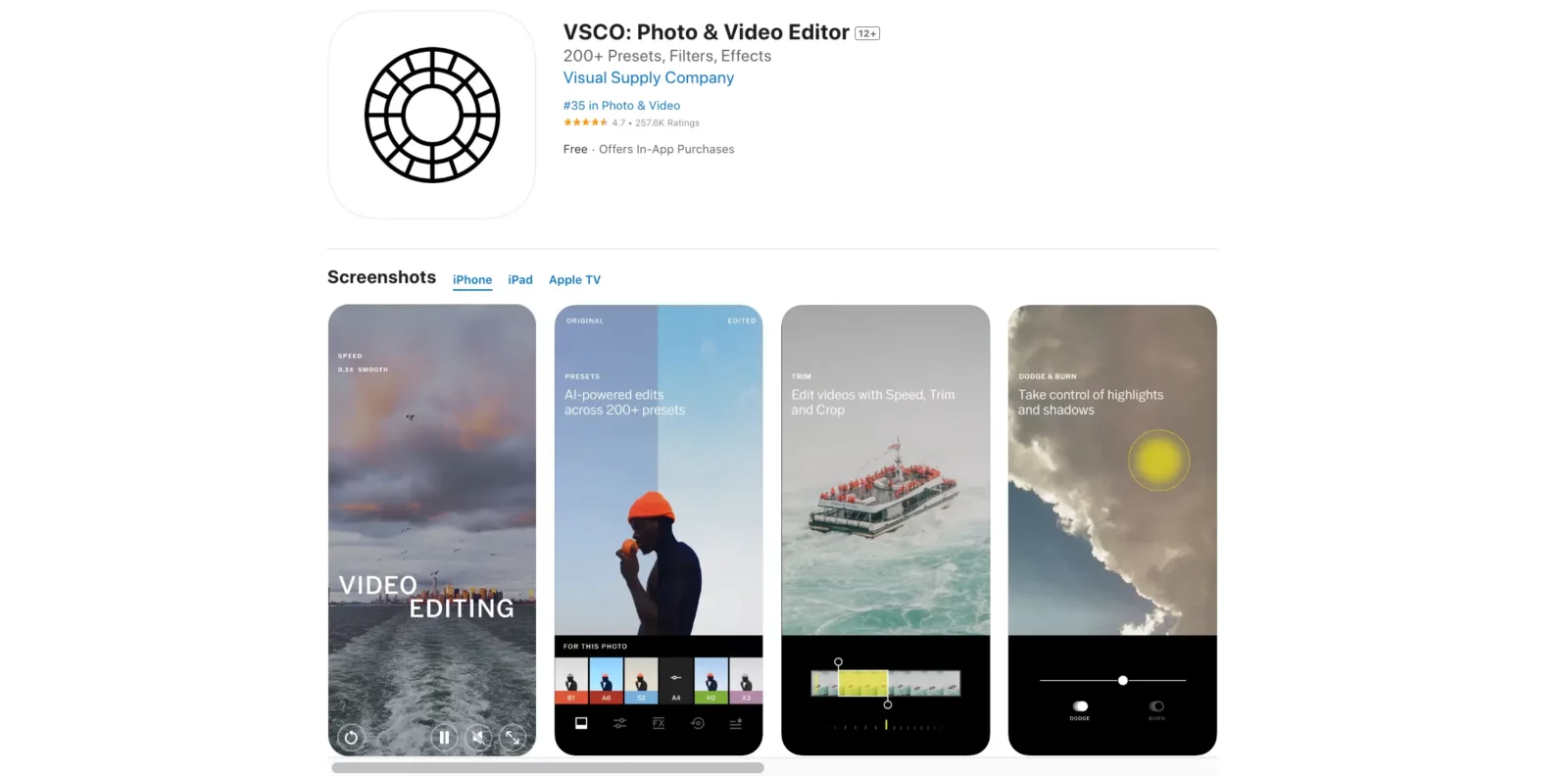 แอปฟิลเตอร์กล้องฟิล์ม VSCO